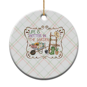 Life Is Better In The Garden Ceramic Ornament Funny Gardening Quote TS12 1pc Christmas Plaid Print Your Wear