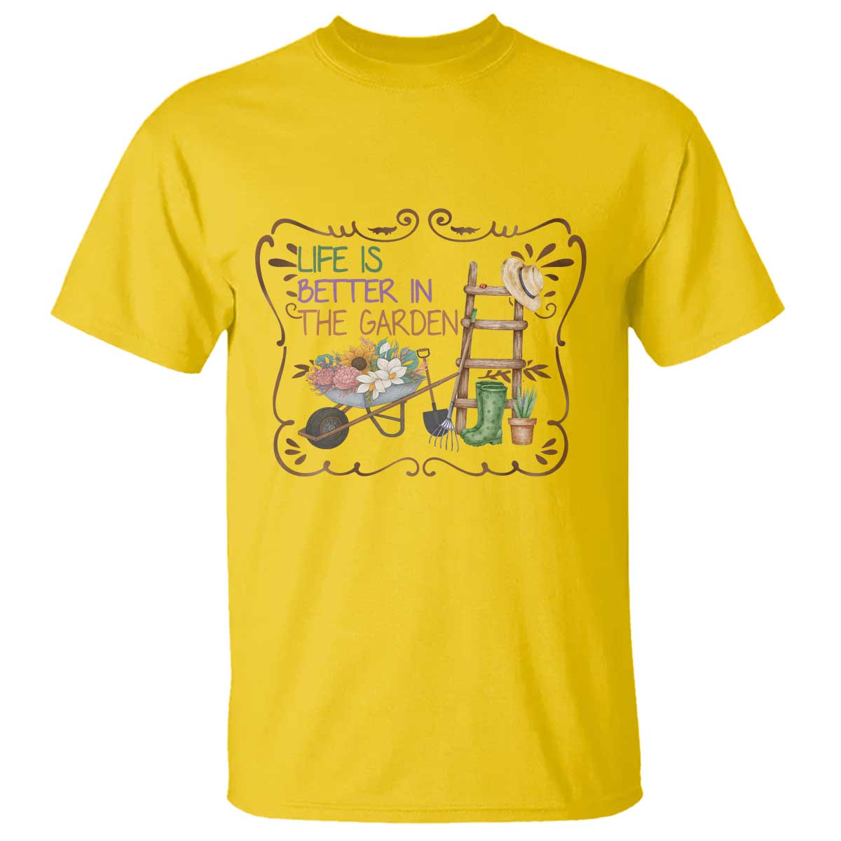 Life Is Better In The Garden T Shirt Funny Gardening Quote TS12 Daisy Print Your Wear
