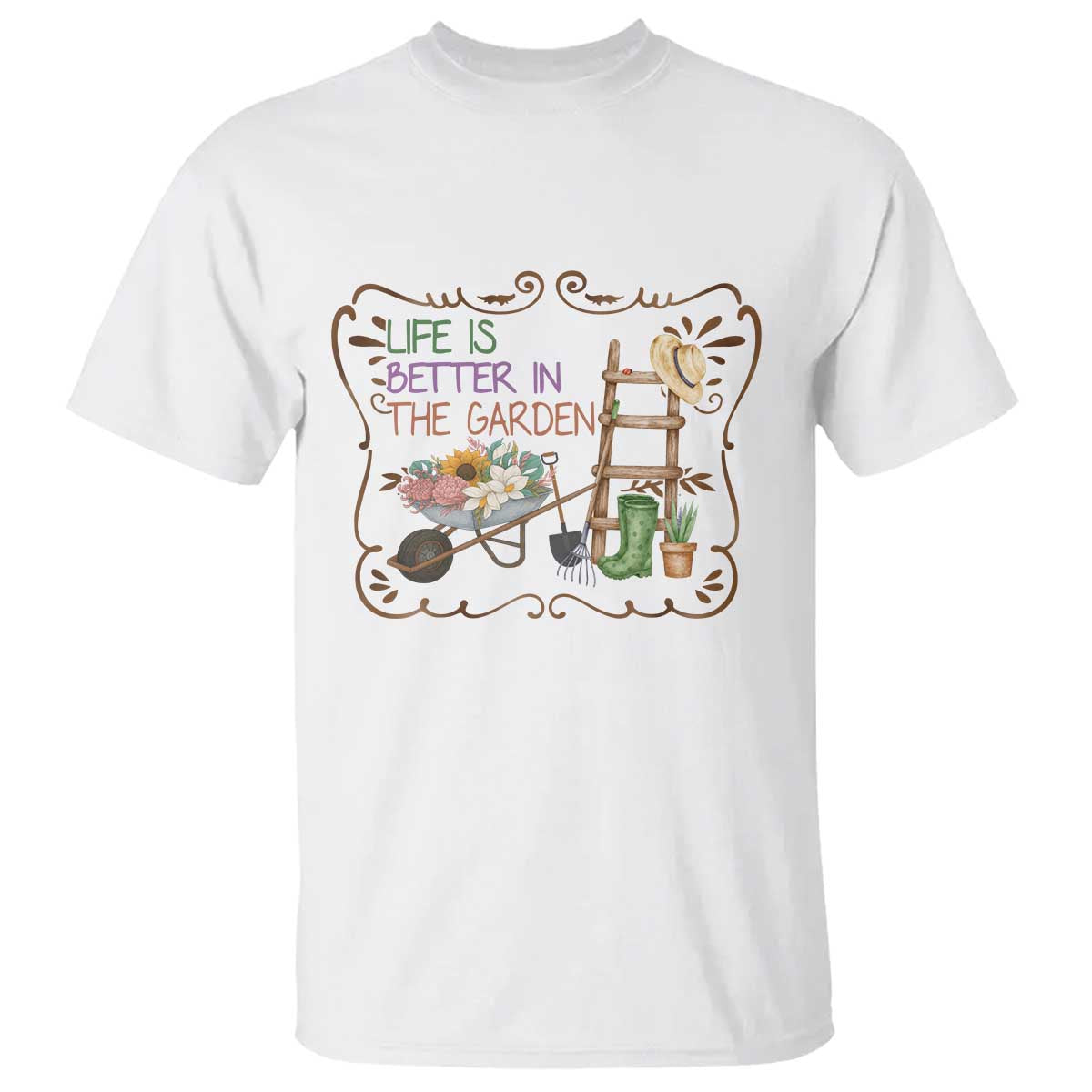 Life Is Better In The Garden T Shirt Funny Gardening Quote TS12 White Print Your Wear