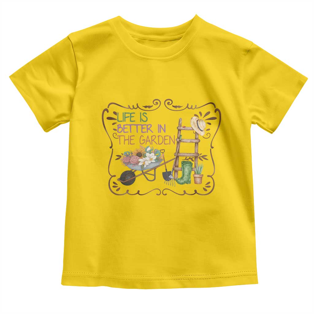 Life Is Better In The Garden Toddler T Shirt Funny Gardening Quote TS12 Daisy Print Your Wear