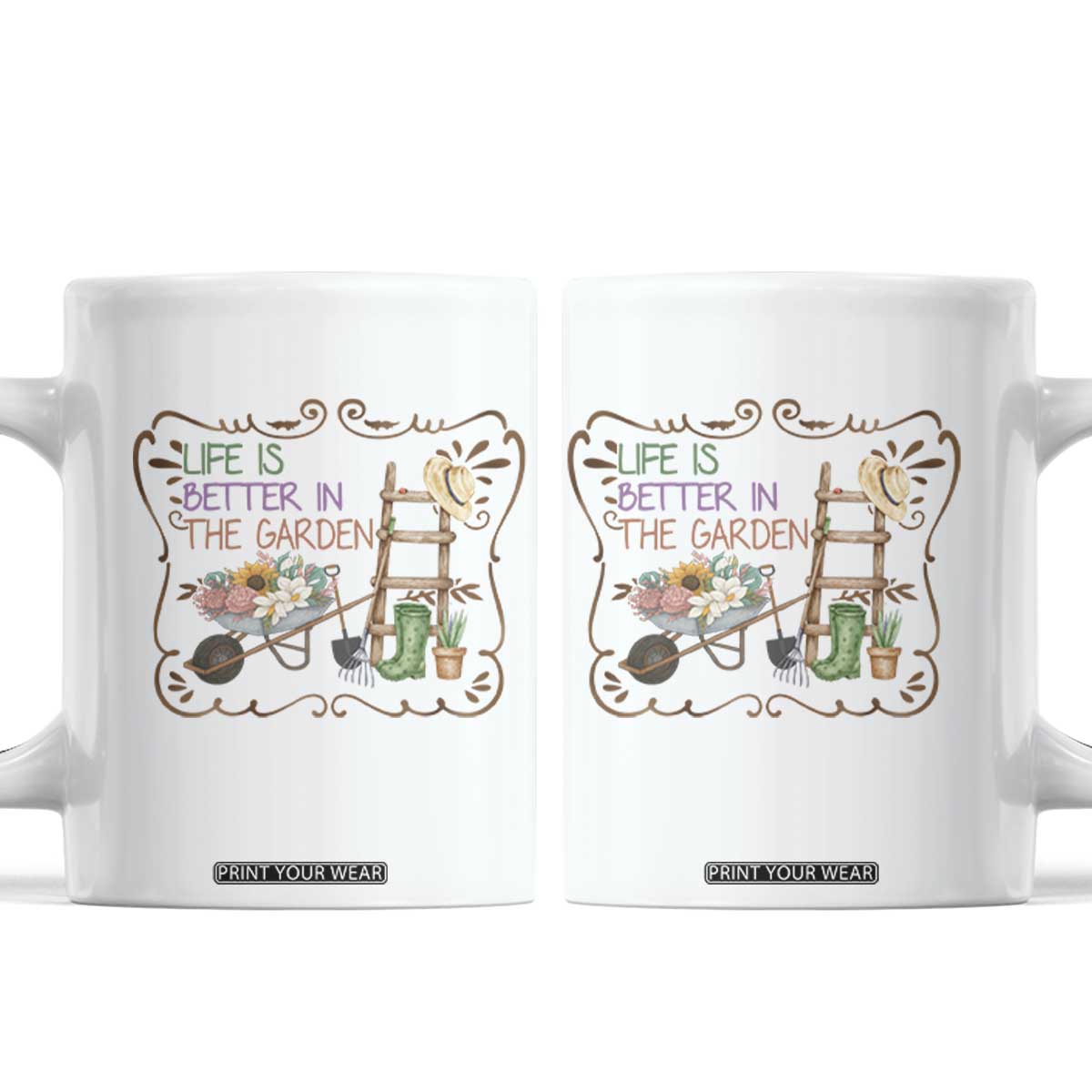 Life Is Better In The Garden Coffee Mug Funny Gardening Quote TS12 White Print Your Wear