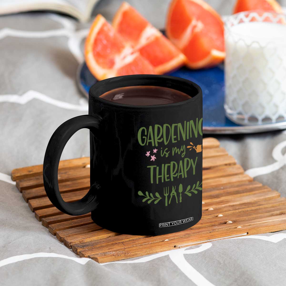 Gardening Is My Therapy Coffee Mug Funny Plant Lover TS12 Print Your Wear
