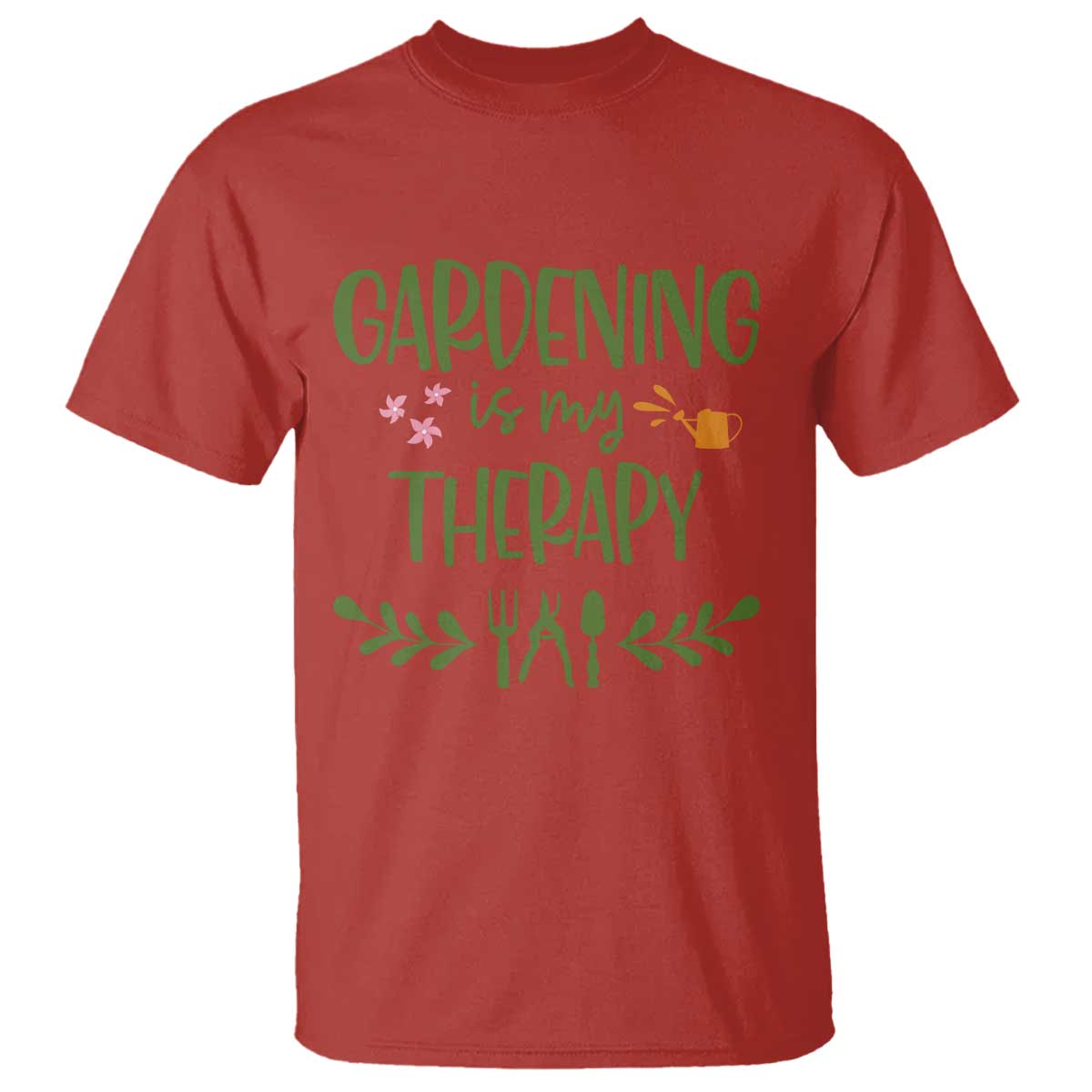 Gardening Is My Therapy T Shirt Funny Plant Lover TS12 Red Print Your Wear