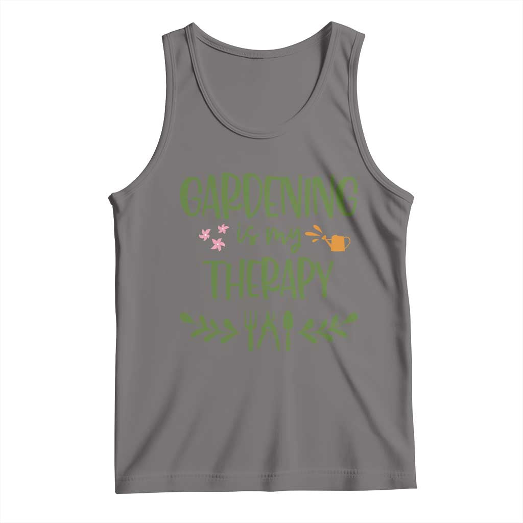Gardening Is My Therapy Tank Top Funny Plant Lover TS12 Deep Heather Print Your Wear