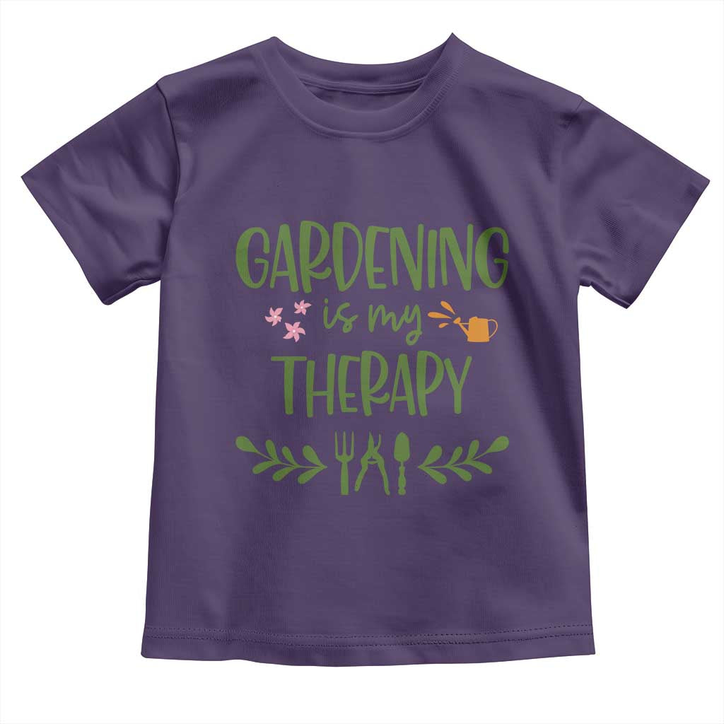 Gardening Is My Therapy Toddler T Shirt Funny Plant Lover TS12 Purple Print Your Wear