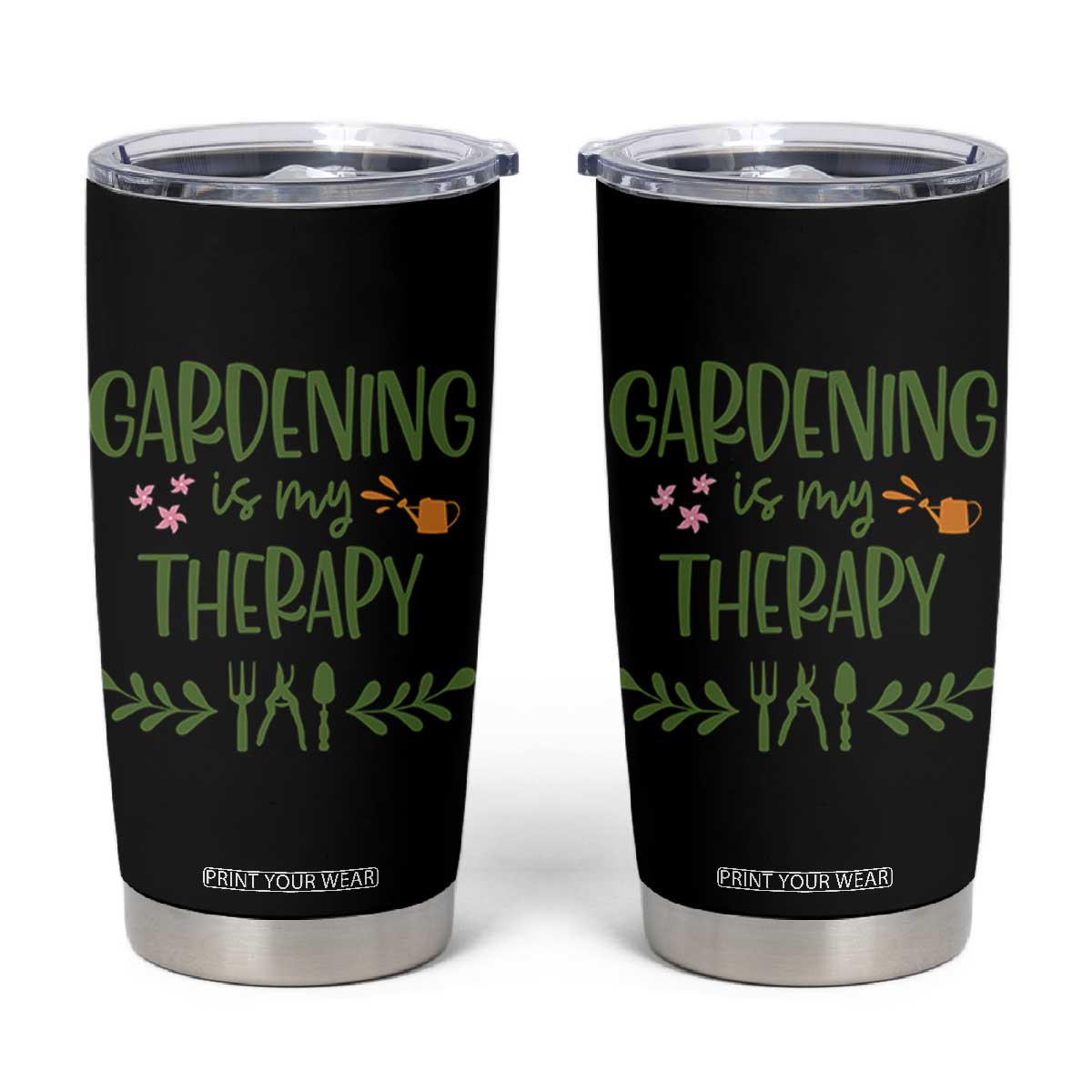 Gardening Is My Therapy Tumbler Cup Funny Plant Lover TS12 Black Print Your Wear