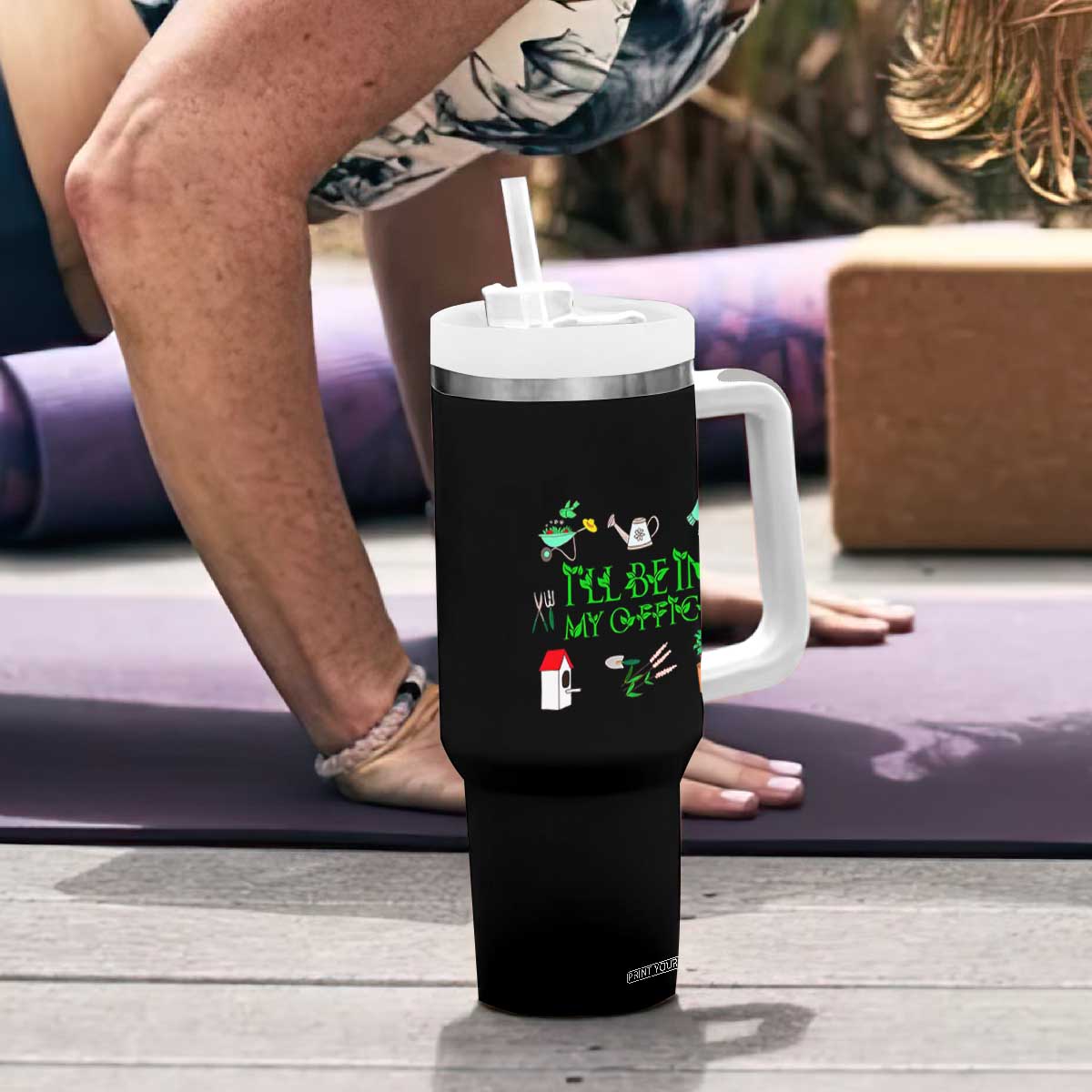 I Will Be In My Office Tumbler With Handle Funny Gift For Gardener TS12 Print Your Wear