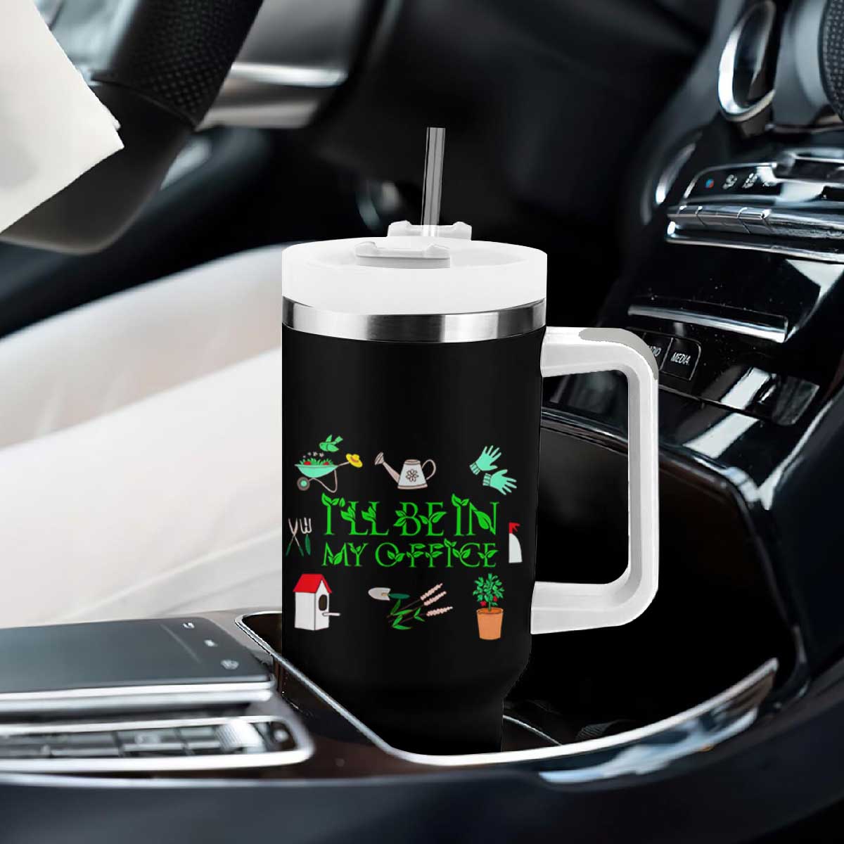I Will Be In My Office Tumbler With Handle Funny Gift For Gardener TS12 Print Your Wear