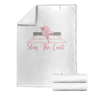 Slay The Court Tennis Girl Throw Blanket Gift For Sport Lover TS12 White Print Your Wear