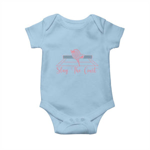 Slay The Court Tennis Girl Baby Onesie Gift For Sport Lover TS12 Light Blue Print Your Wear