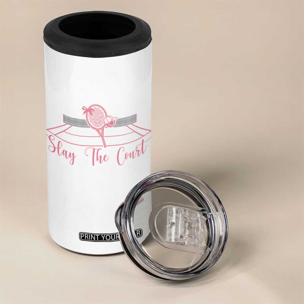 Slay The Court Tennis Girl 4 in 1 Can Cooler Tumbler Gift For Sport Lover TS12 Print Your Wear