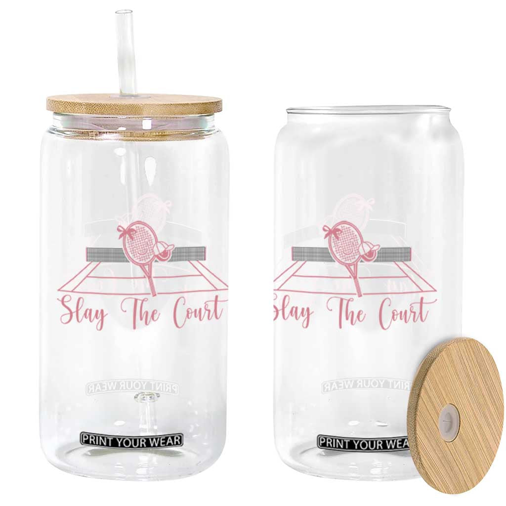 Slay The Court Tennis Girl Glass Can Gift For Sport Lover TS12 Print Your Wear