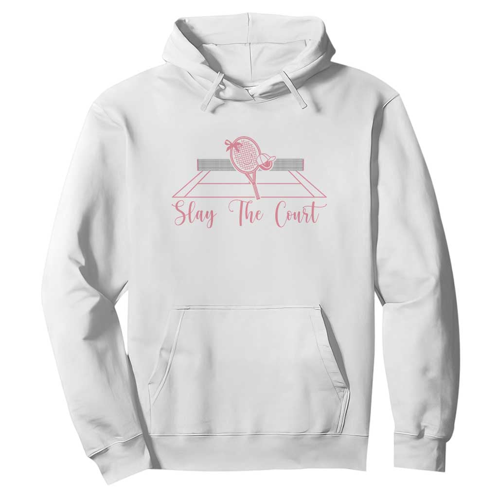 Slay The Court Tennis Girl Hoodie Gift For Sport Lover TS12 White Print Your Wear