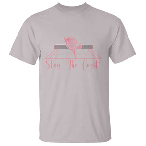 Slay The Court Tennis Girl T Shirt Gift For Sport Lover TS12 Ice Gray Print Your Wear