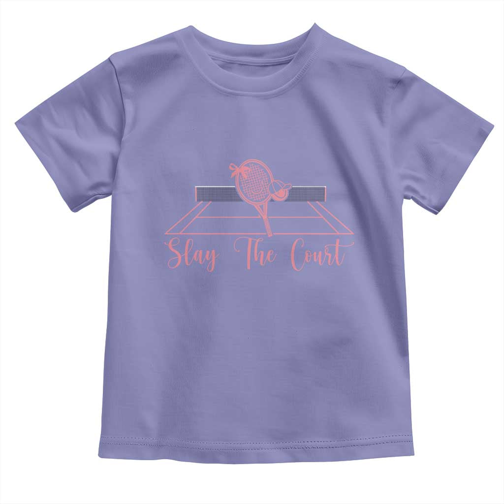 Slay The Court Tennis Girl Toddler T Shirt Gift For Sport Lover TS12 Violet Print Your Wear