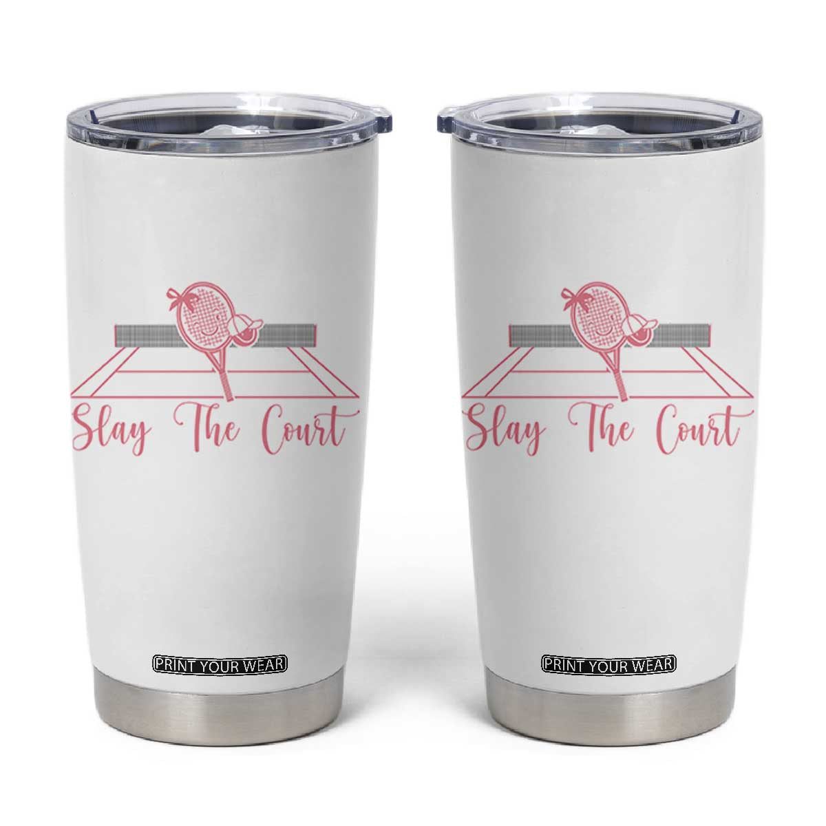 Slay The Court Tennis Girl Tumbler Cup Gift For Sport Lover TS12 White Print Your Wear