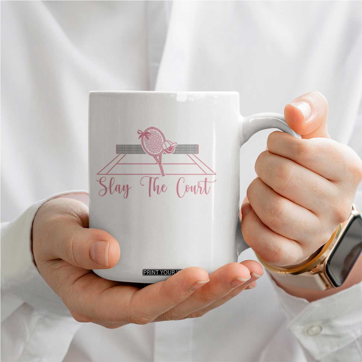 Slay The Court Tennis Girl Coffee Mug Gift For Sport Lover TS12 Print Your Wear
