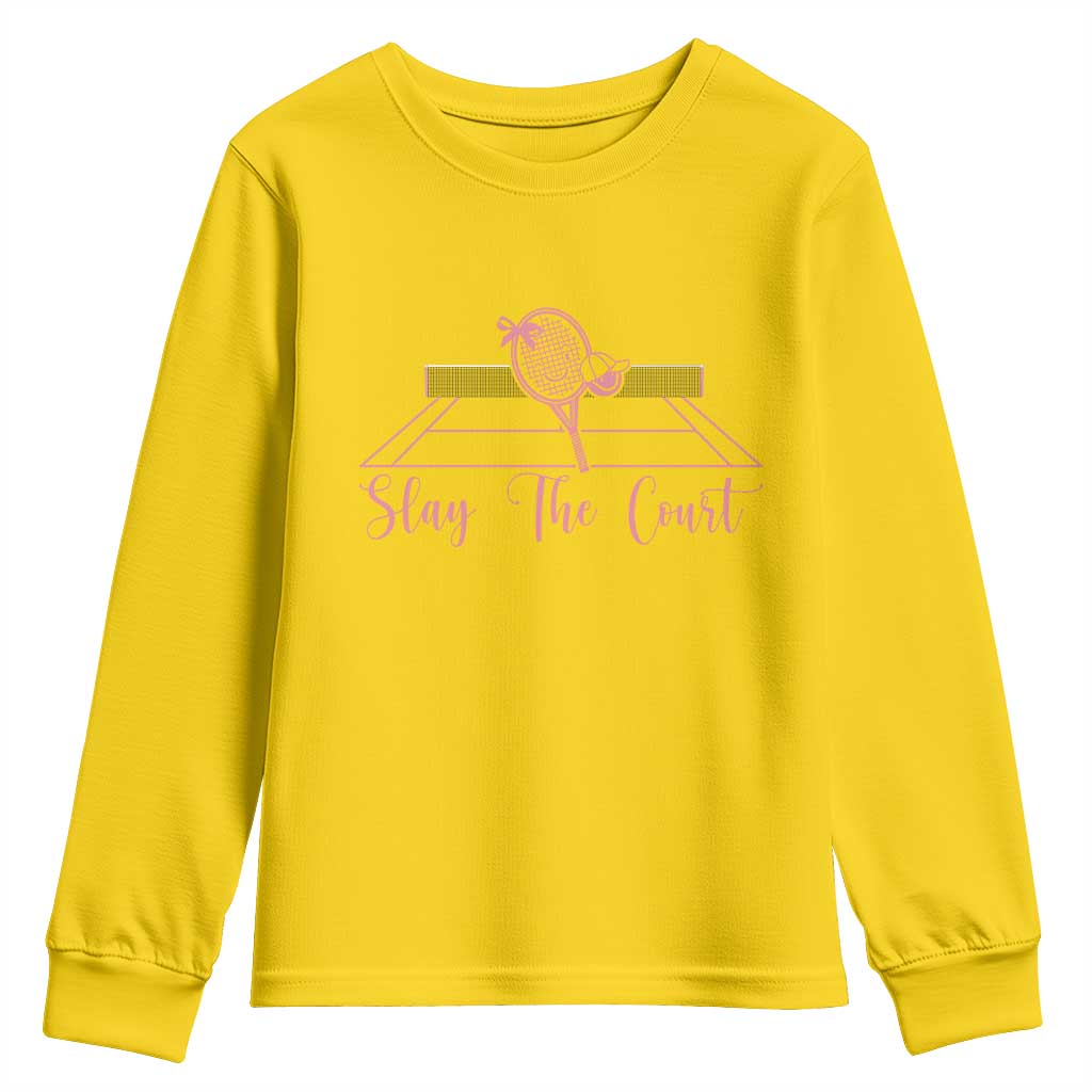 Slay The Court Tennis Girl Youth Sweatshirt Gift For Sport Lover TS12 Daisy Print Your Wear