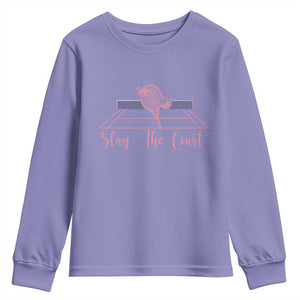 Slay The Court Tennis Girl Youth Sweatshirt Gift For Sport Lover TS12 Violet Print Your Wear