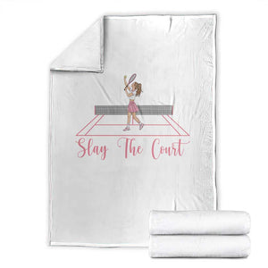Slay The Court Queen Throw Blanket Funny Tennis Player Gift For Women TS12 White Print Your Wear
