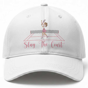 Slay The Court Queen Baseball Cap Funny Tennis Player Gift For Women TS12 Print Your Wear