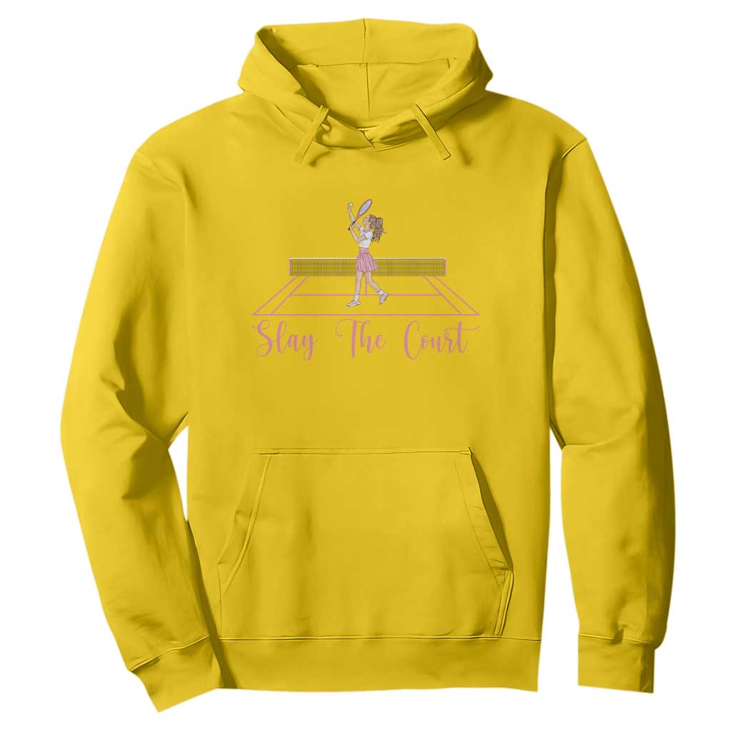 Slay The Court Queen Hoodie Funny Tennis Player Gift For Women TS12 Daisy Print Your Wear