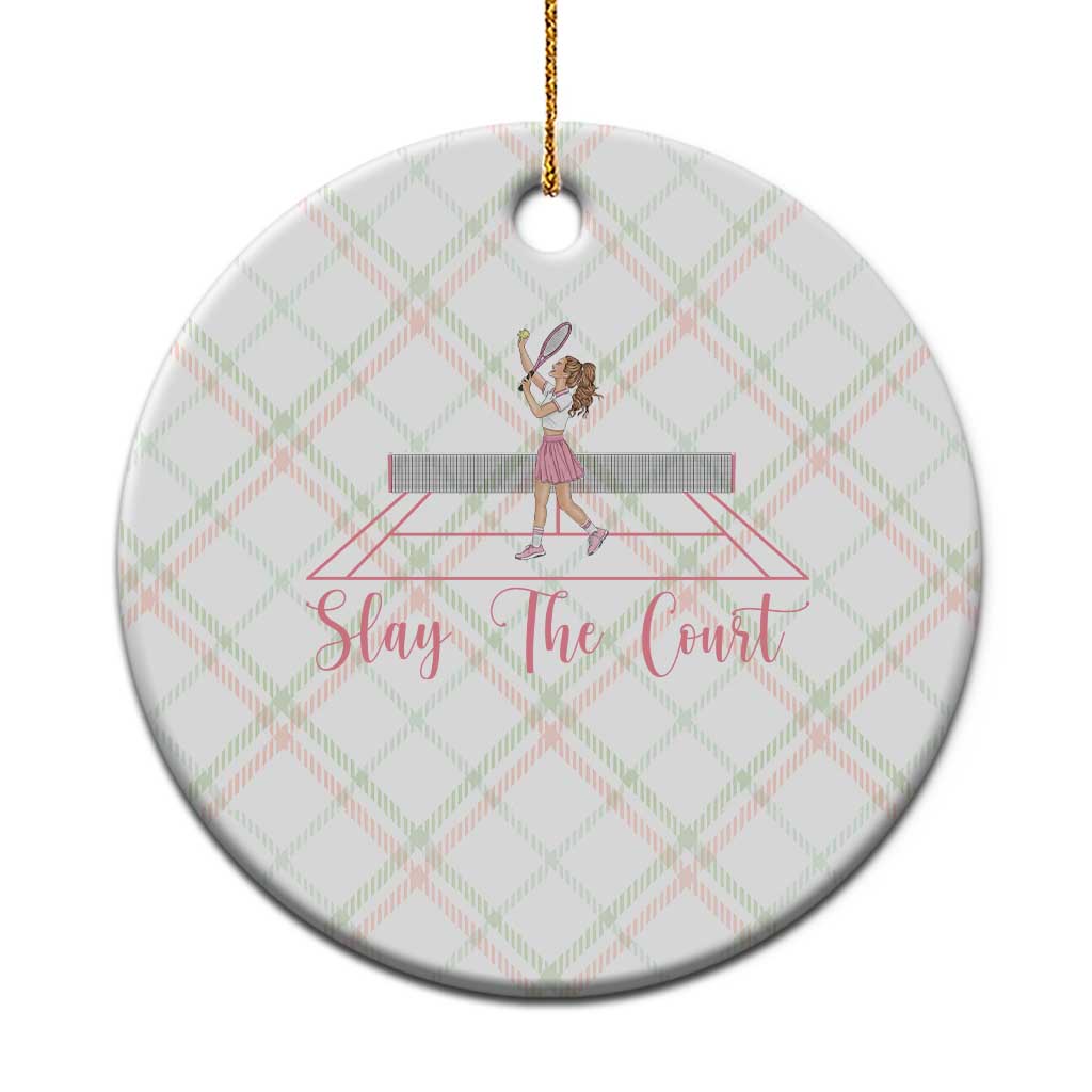 Slay The Court Queen Ceramic Ornament Funny Tennis Player Gift For Women TS12 1pc Christmas Plaid Print Your Wear