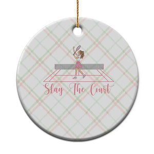Slay The Court Queen Ceramic Ornament Funny Tennis Player Gift For Women TS12 1pc Christmas Plaid Print Your Wear
