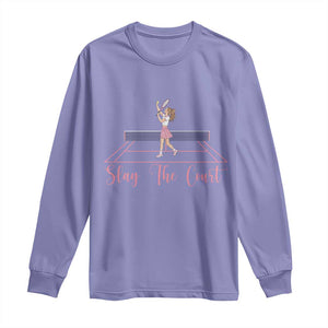 Slay The Court Queen Long Sleeve Shirt Funny Tennis Player Gift For Women TS12 Violet Print Your Wear