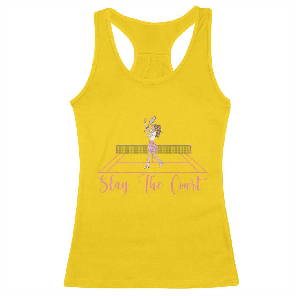 Slay The Court Queen Racerback Tank Top Funny Tennis Player Gift For Women TS12 Daisy Print Your Wear
