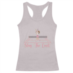 Slay The Court Queen Racerback Tank Top Funny Tennis Player Gift For Women TS12 Ice Gray Print Your Wear
