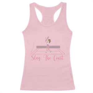 Slay The Court Queen Racerback Tank Top Funny Tennis Player Gift For Women TS12 Light Pink Print Your Wear