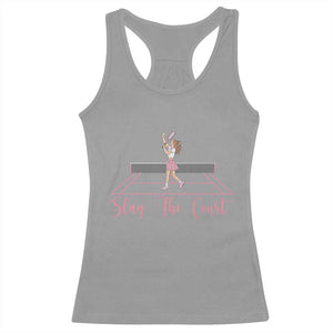 Slay The Court Queen Racerback Tank Top Funny Tennis Player Gift For Women TS12 Sport Gray Print Your Wear