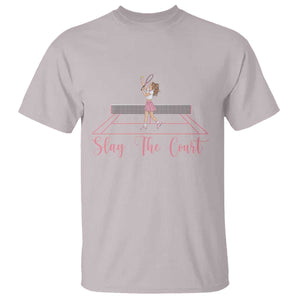 Slay The Court Queen T Shirt Funny Tennis Player Gift For Women TS12 Ice Gray Print Your Wear