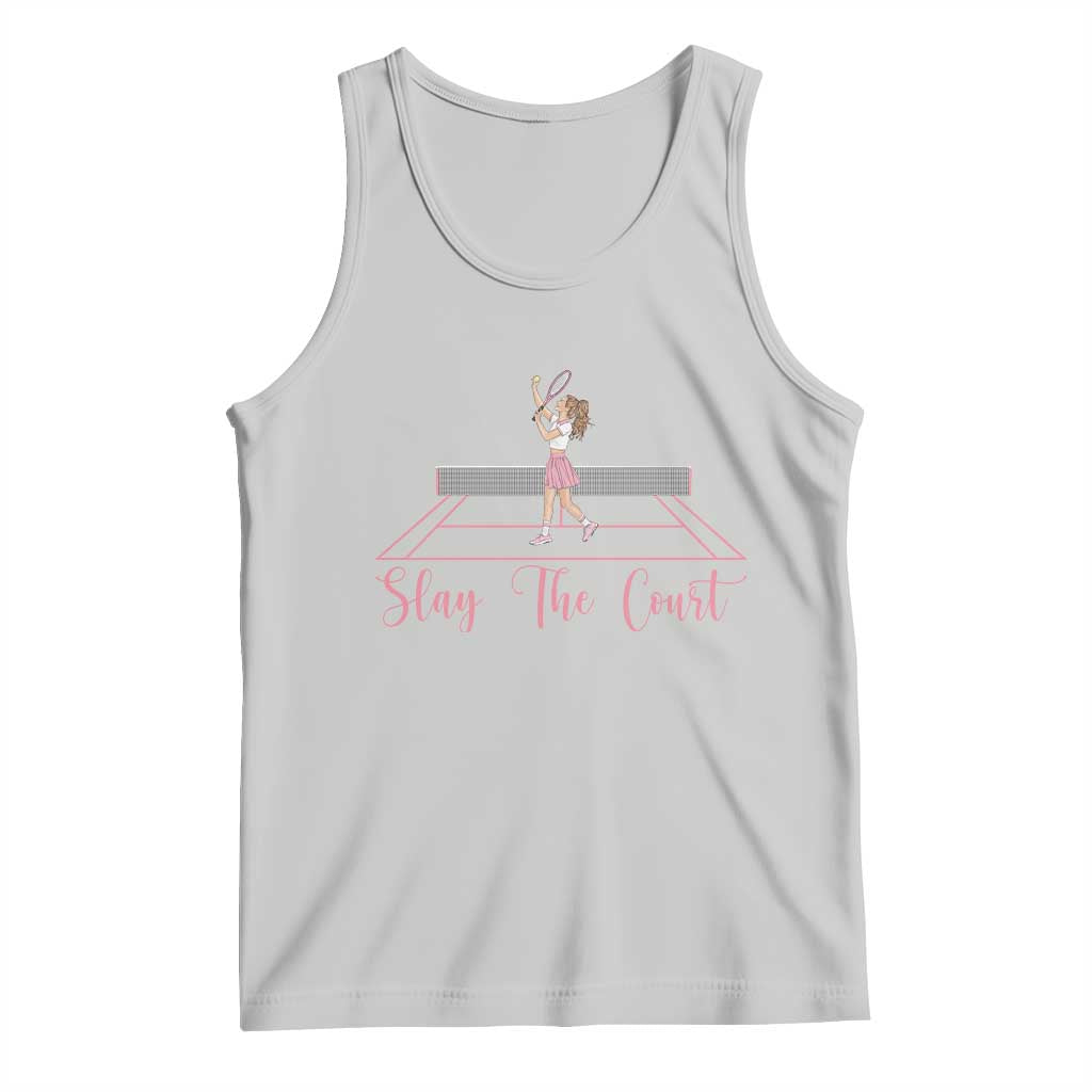 Slay The Court Queen Tank Top Funny Tennis Player Gift For Women TS12 Ash Print Your Wear