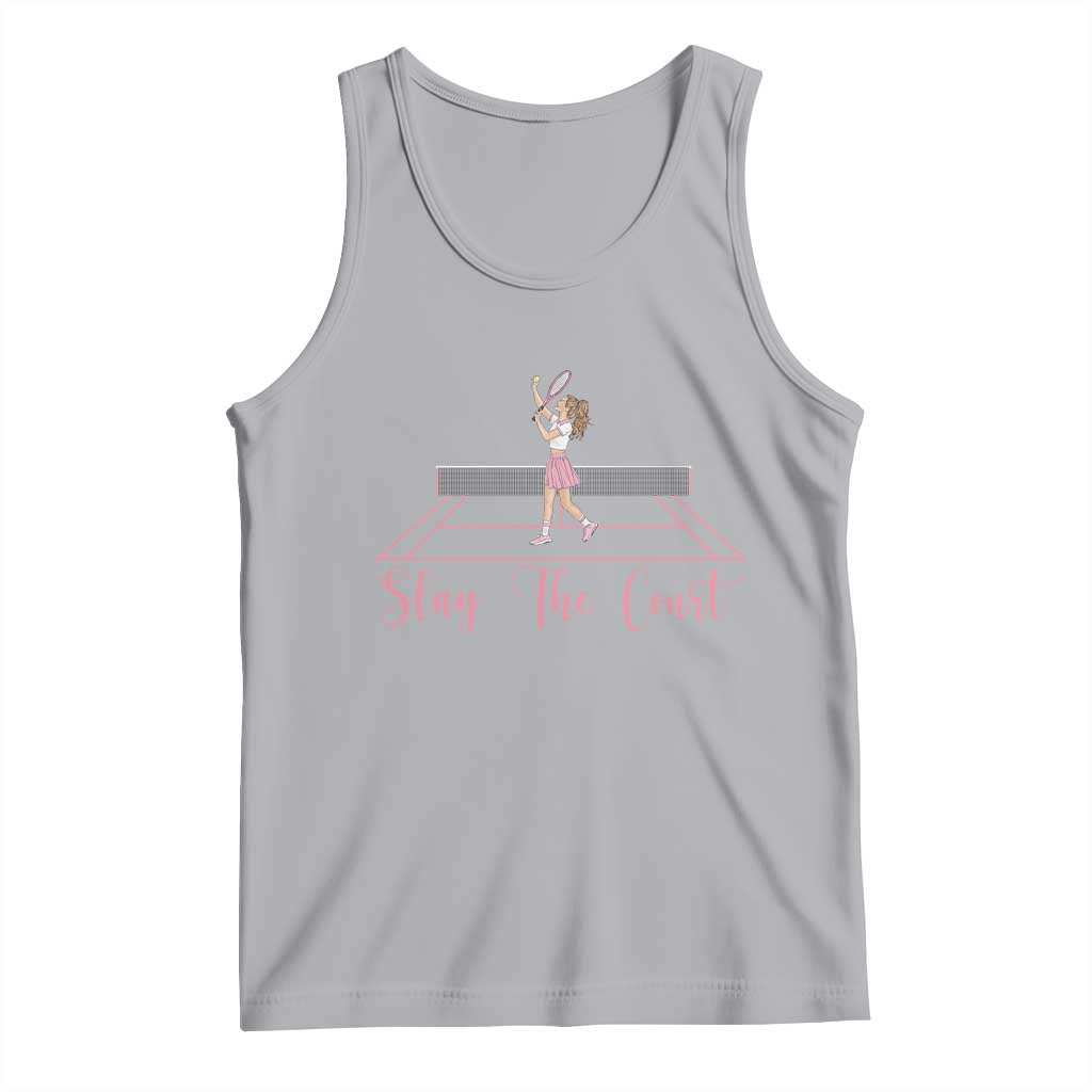 Slay The Court Queen Tank Top Funny Tennis Player Gift For Women TS12 Athletic Heather Print Your Wear