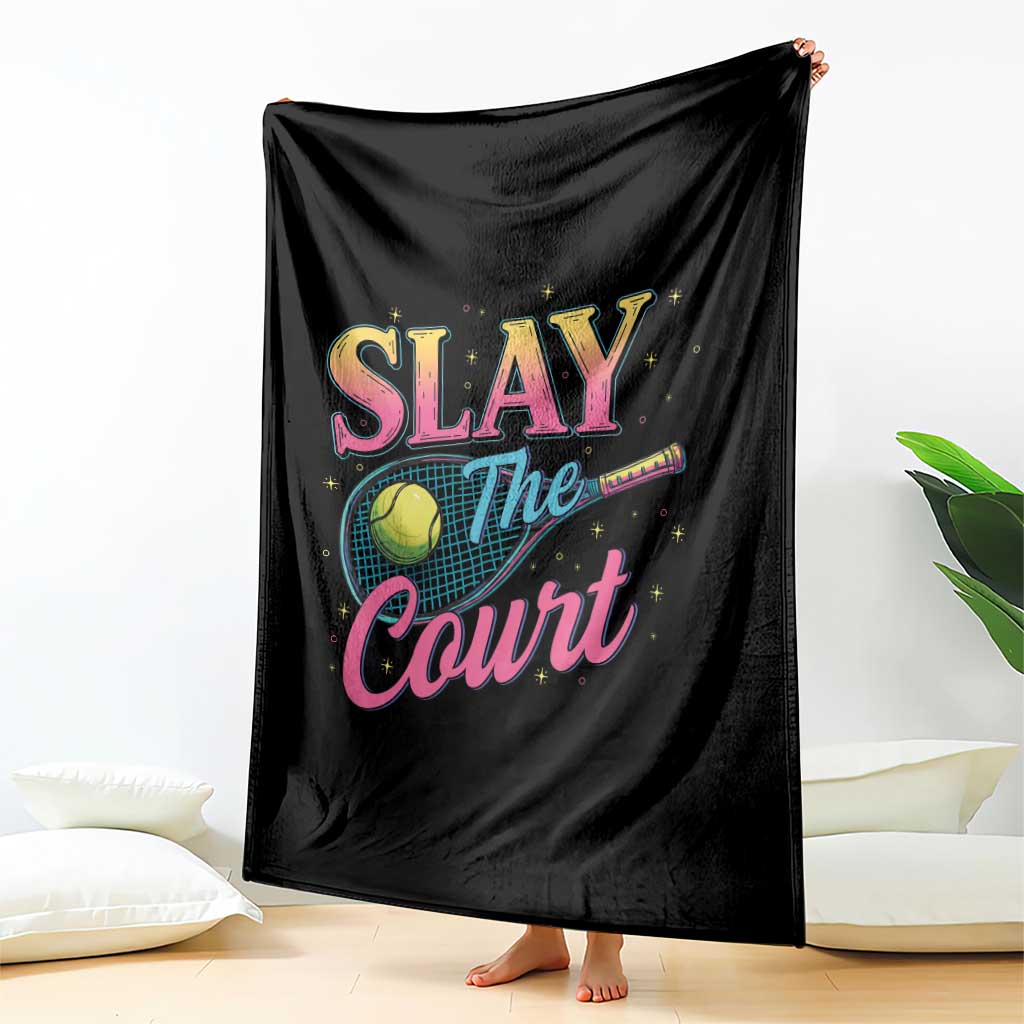 Slay The Court Queen Throw Blanket Witty Tennis Player Gift For Girls TS12 Print Your Wear
