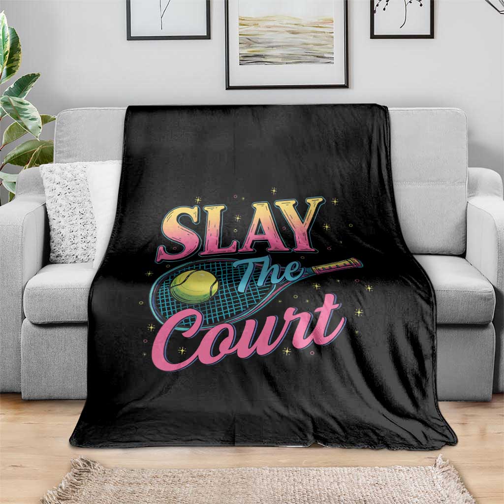 Slay The Court Queen Throw Blanket Witty Tennis Player Gift For Girls TS12 Print Your Wear