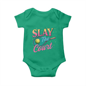 Slay The Court Queen Baby Onesie Witty Tennis Player Gift For Girls TS12 Irish Green Print Your Wear