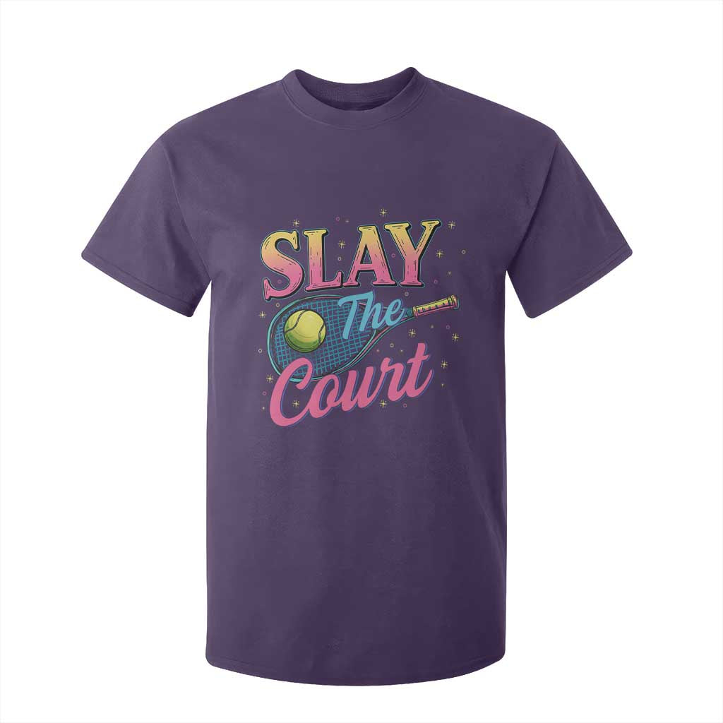 Slay The Court Queen T Shirt For Kid Witty Tennis Player Gift For Girls TS12 Purple Print Your Wear