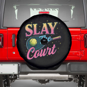 Slay The Court Queen Spare Tire Cover Witty Tennis Player Gift For Girls TS12 Black Print Your Wear