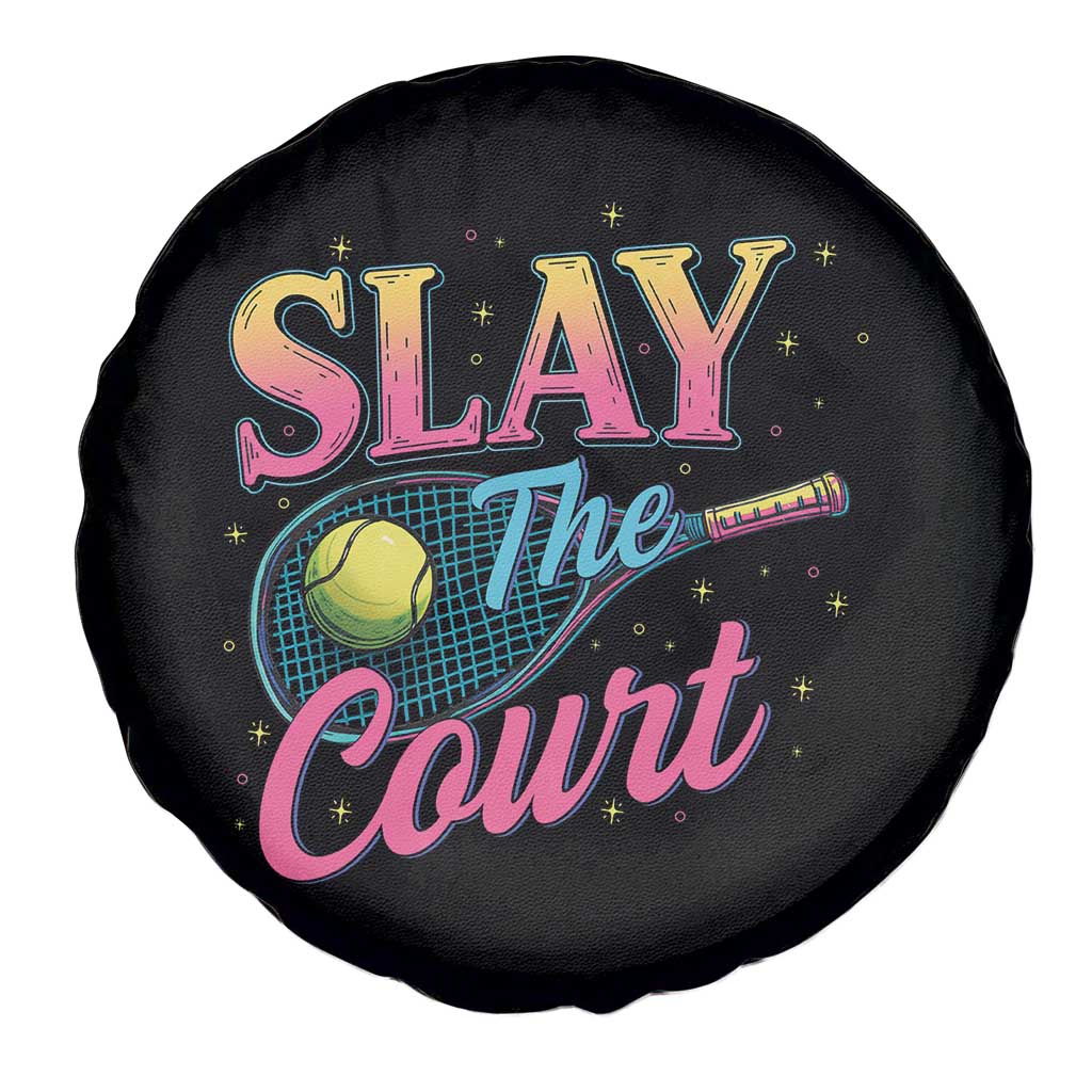 Slay The Court Queen Spare Tire Cover Witty Tennis Player Gift For Girls TS12 Print Your Wear