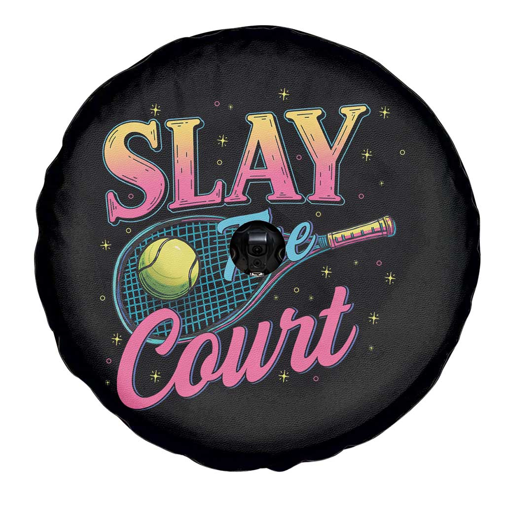 Slay The Court Queen Spare Tire Cover Witty Tennis Player Gift For Girls TS12 Print Your Wear
