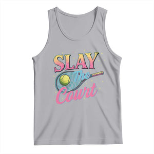 Slay The Court Queen Tank Top Witty Tennis Player Gift For Girls TS12 Athletic Heather Print Your Wear
