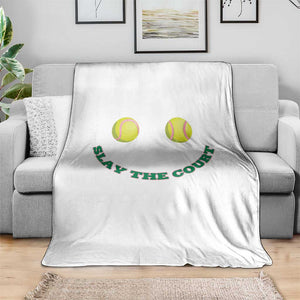 Slay The Court Tennis Girl Throw Blanket Funny Tennis Player Gift TS12 Print Your Wear