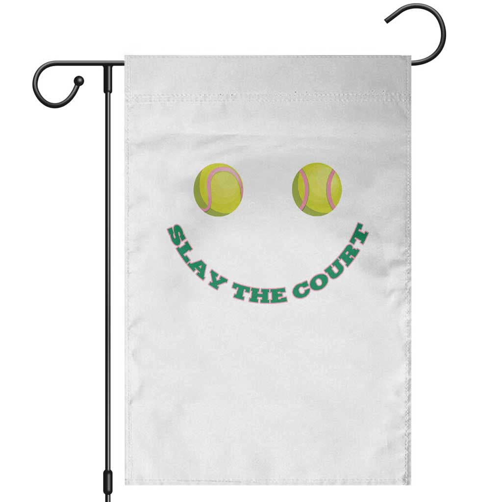 Slay The Court Tennis Girl Garden Flag Funny Tennis Player Gift TS12 Black Print Your Wear