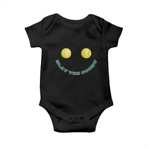 Slay The Court Tennis Girl Baby Onesie Funny Tennis Player Gift TS12 Black Print Your Wear