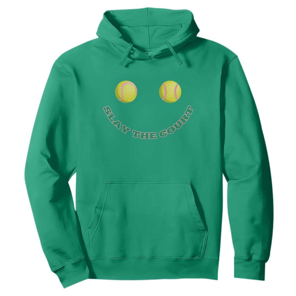 Slay The Court Tennis Girl Hoodie Funny Tennis Player Gift TS12 Irish Green Print Your Wear