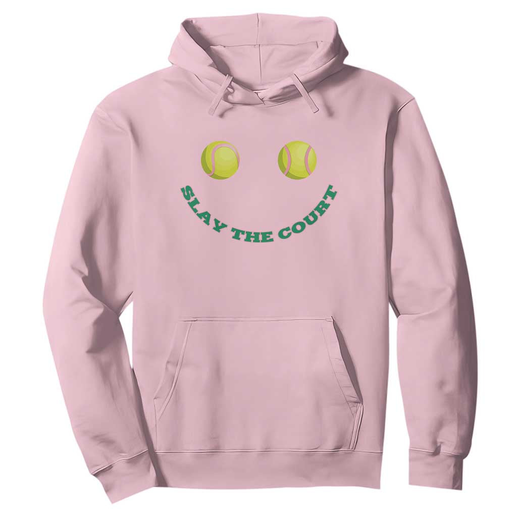 Slay The Court Tennis Girl Hoodie Funny Tennis Player Gift TS12 Light Pink Print Your Wear