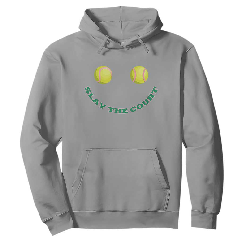 Slay The Court Tennis Girl Hoodie Funny Tennis Player Gift TS12 Sport Gray Print Your Wear